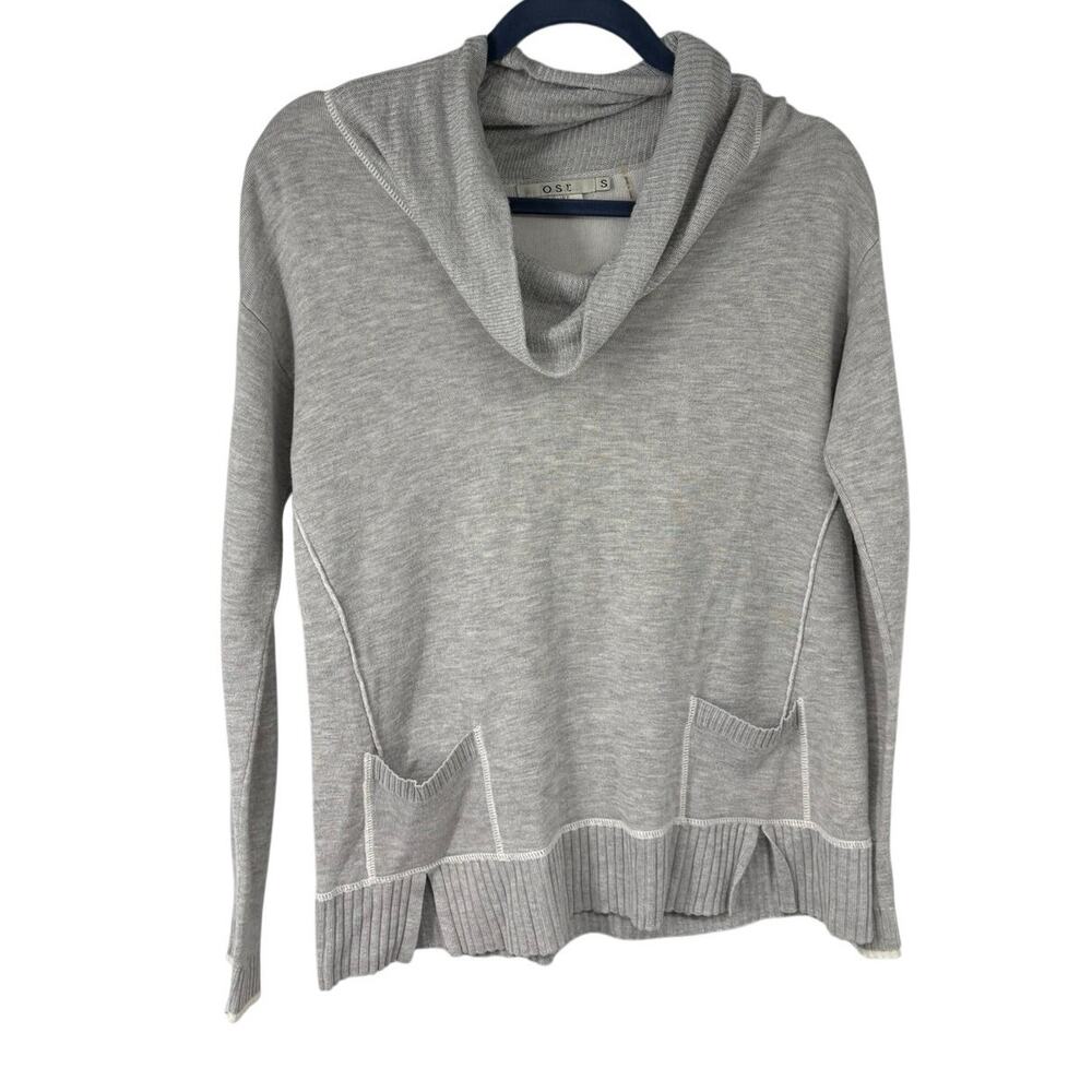OST Leisure Light Gray Cowl Neck Lightweight Sweatshirt Womens S